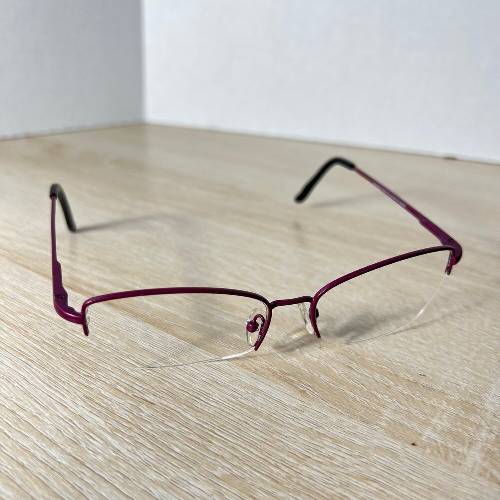 Saki Mod.410 BURG Eyeglasses Half Rim Purple FRAME ONLY 52-16-140 Excellent Cond